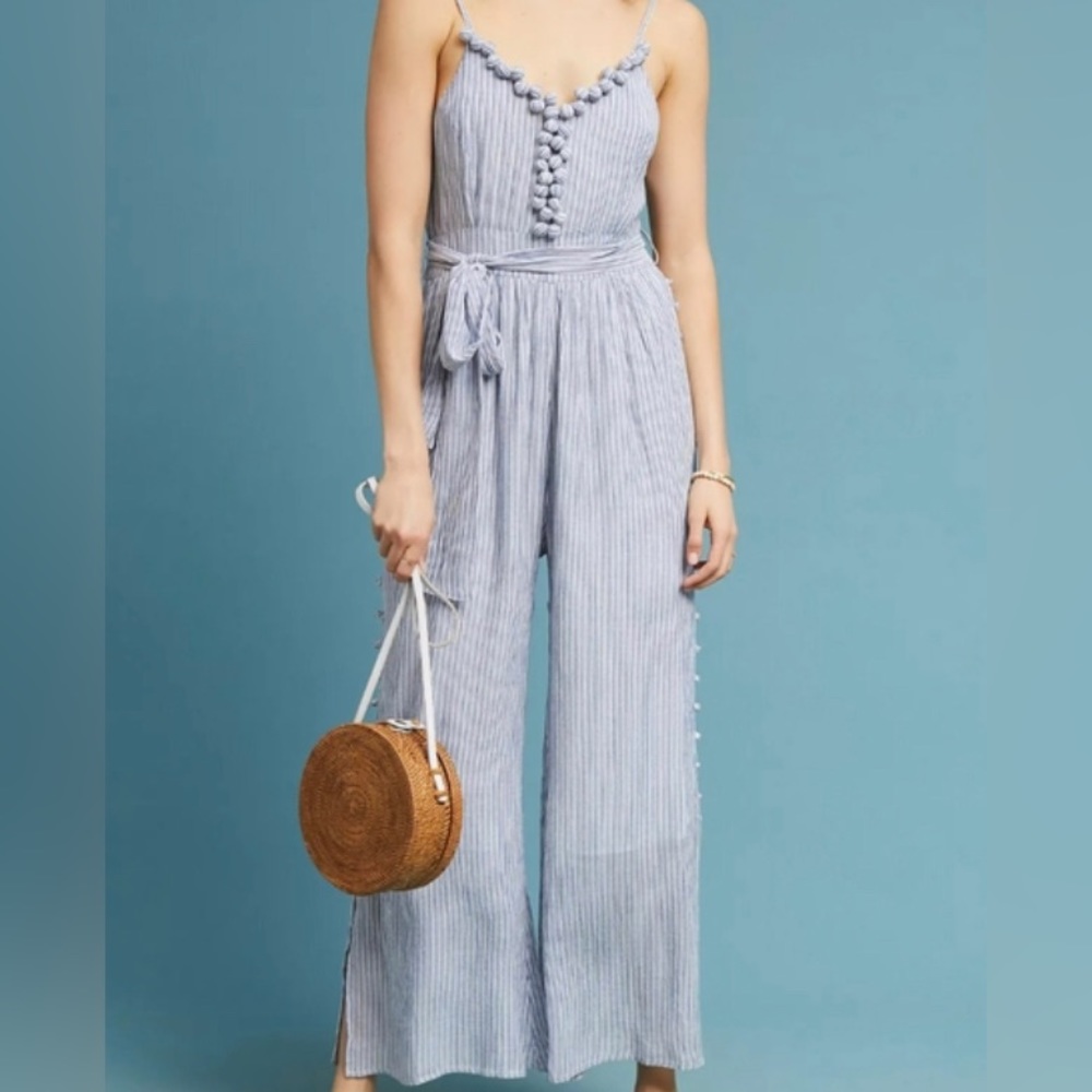 Maeve Maritime Blue Stripped Jumpsuit